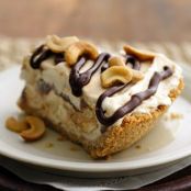 Cashew-Fudge-Caramel Ice Cream Pie