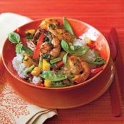 Spicy Shrimp and Mango with Snow Pea Salad