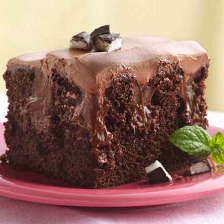 Chocolate-Peppermint Poke Cake