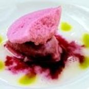 Hibiscus Flower Sorbet and Cloud with Lychees