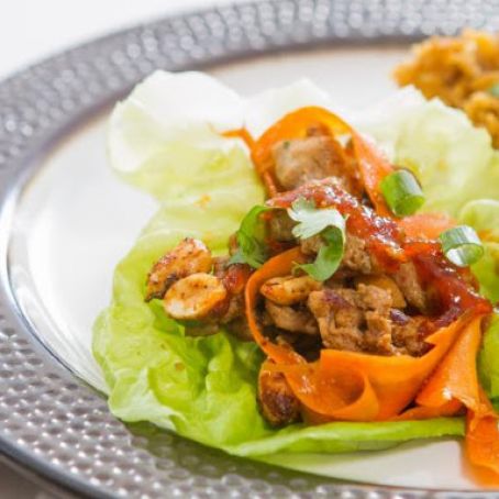 Spicy Chicken Lettuce Cups with Red Pepper Jelly