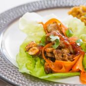 Spicy Chicken Lettuce Cups with Red Pepper Jelly