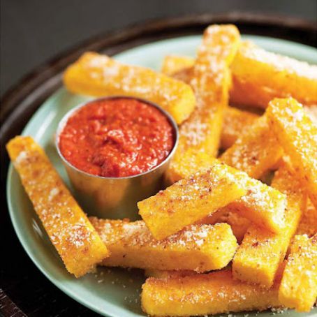 Polenta “Fries” with Roasted Tomato Sauce