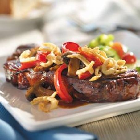 Teriyaki Steak with Crunchy Onions & Peppers