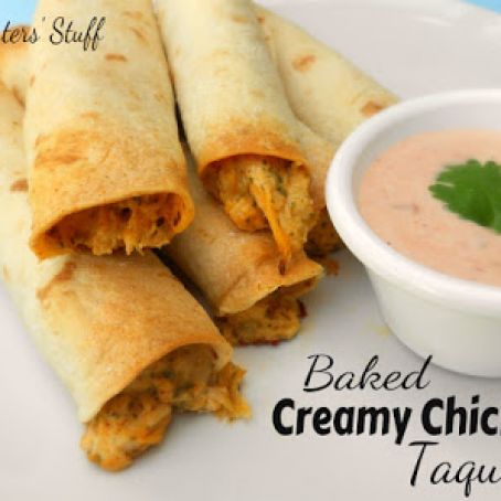 Baked Creamy Chicken Taquitoes