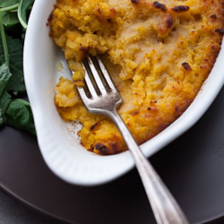 Twice Baked Roasted Butternut Squash Puree with Parmesan and Sage