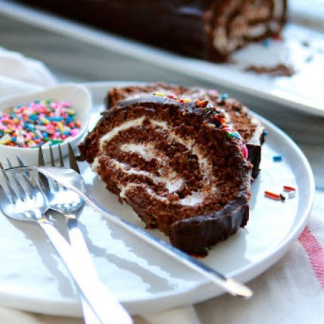 Chocolate Swiss Roll Cake