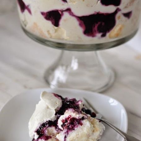 Blueberry and Cream Angel Cake