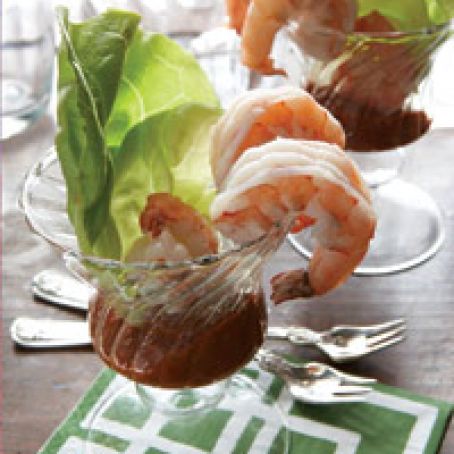 Vermouth-Poached Shrimp with Ginger Remoulade