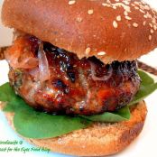 Feta Stuffed Fig Glazed Lamb Burgers with Red Onion Jam