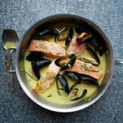 Poached Salmon with Saffron Sauce