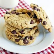 Puffy Peanut Butter Chocolate Chip Cookies