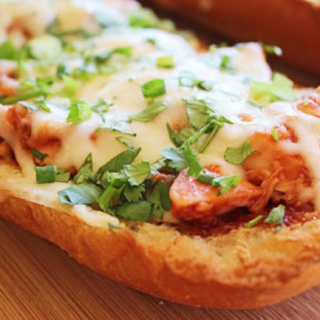 Open Faced BBQ Chicken French Bread Sandwich (20 minute dinner)