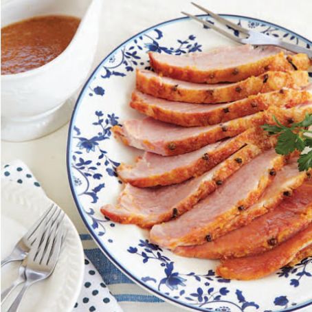 Baked Ham in Peach Sauce