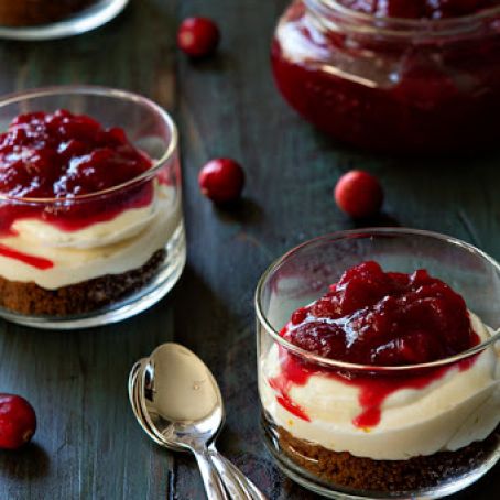 No Bake Cranberry Orange Cheesecakes