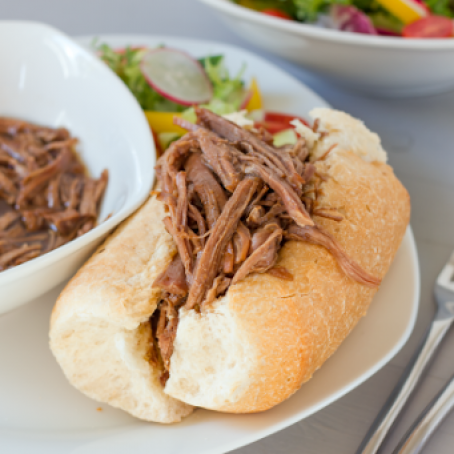Shredded French-Dip Sandwiches