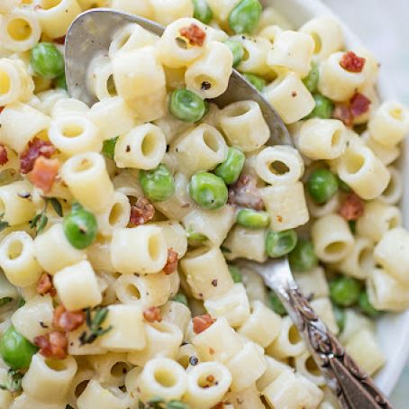 Macaroni Salad with Pancetta and Peas