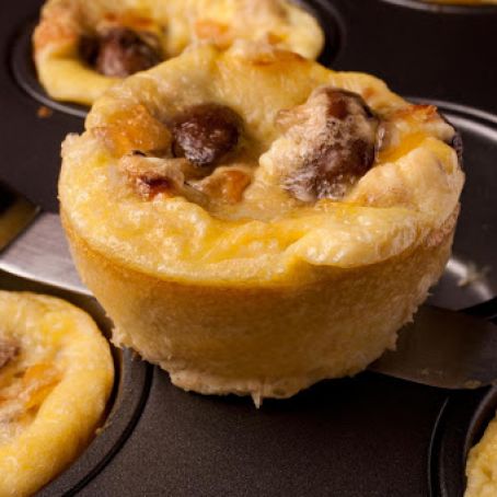 Onion, Mushroom, and Goat Cheese Mini Frittatas