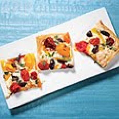 Phyllo Pizza with Smoked Mozzarella and Cherry Tomatoes