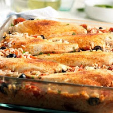 Mediterranean Chicken & Rice Bake