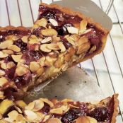 Cherry Custard Tart w/Sliced Almonds