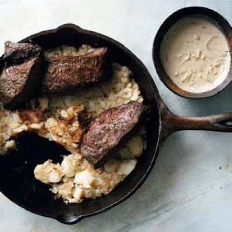 FLATIRON STEAKS w/CREAMY JUNIPER SCE