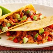 Slow-Cooker Chicken and Bean Tacos