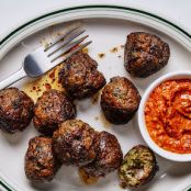 Spiced Lamb Meatballs with Walnut Romesco