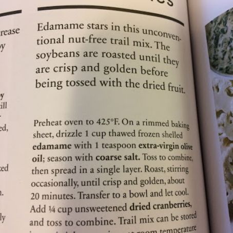 Roasted Edamame with cranberries