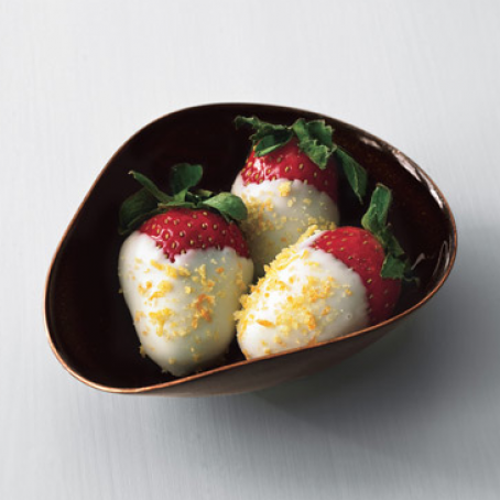 Dipped Strawberries with Citrus Sugar