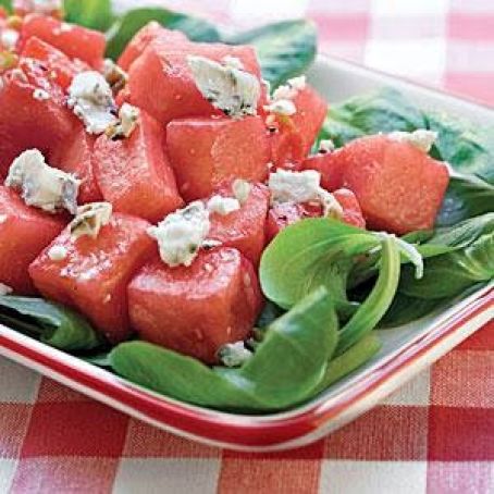 Watermelon, Mache & Pecan Salad