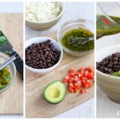 GF - Rice bowl with black beans, avocado & cilantro dressing