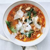 Toasted Spelt Soup with Escarole and White Beans