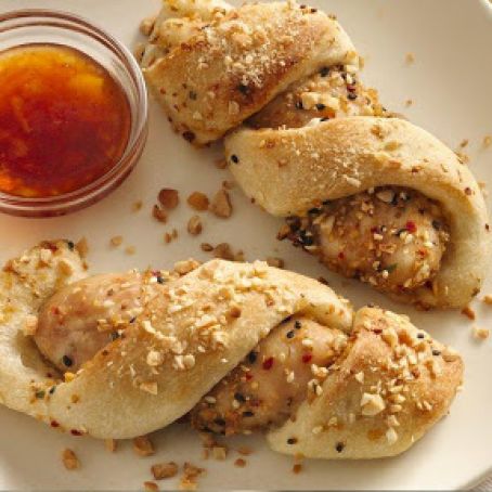 Cashew Chicken Twists with Spicy Orange Sauce