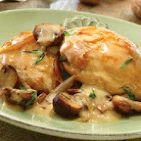 Chicken with White Wine & Cream Sauce
