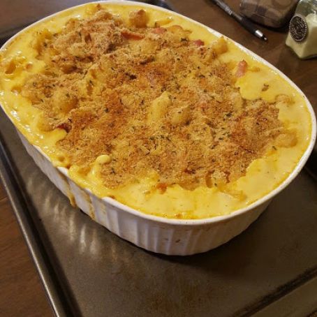 LEFTOVER MAC AND CHEESE WITH HAM
