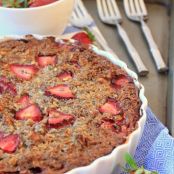 Fresh Strawberry Chia Baked Oatmeal Pie
