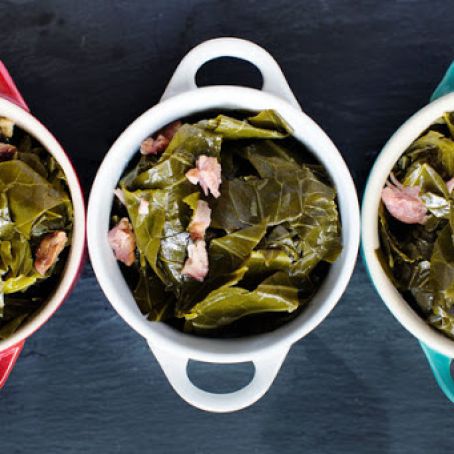 Ale-Braised Collard Greens With Smoked Ham Hock