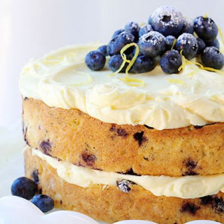 Blueberry Zucchini Cake with Lemon Buttercream