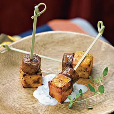 Sweet Potato Squares With Lemon-Garlic Mayonnaise