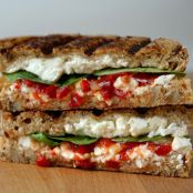 Roasted Red Pepper and Feta Grill Cheese Sandwich