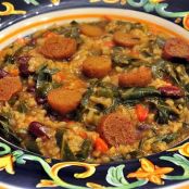 Gumbo, Seitan Sausages, Grilled Okra