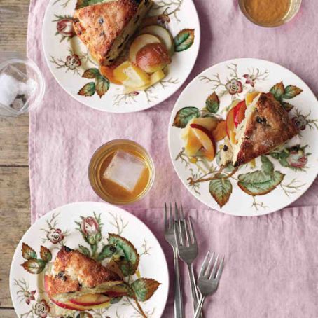 Scones with Pears, Irish Cheddar, and Honey