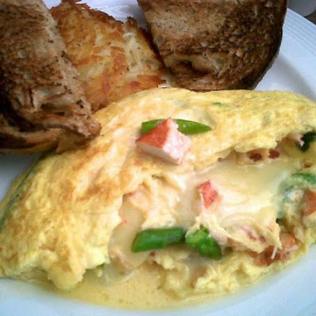 Lobster Omelet with Gruyere and Asparagus