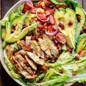 Honey Mustard Chicken, Avocado + Bacon Salad