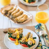 Parmesan-Crusted Avocado & Kale Florentine with Smoked Paprika Hollandaise