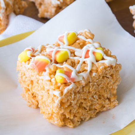 Candy Corn Crispy Treats