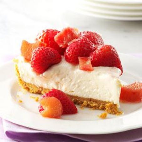 Rhubarb Berry Cheesecake Pie Recipe