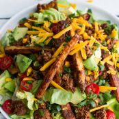 Loaded Cheeseburger French Fry Salad.