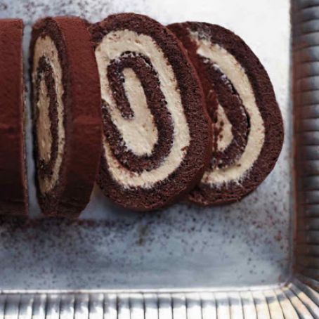 Chocolate-Caramel Swiss Roll